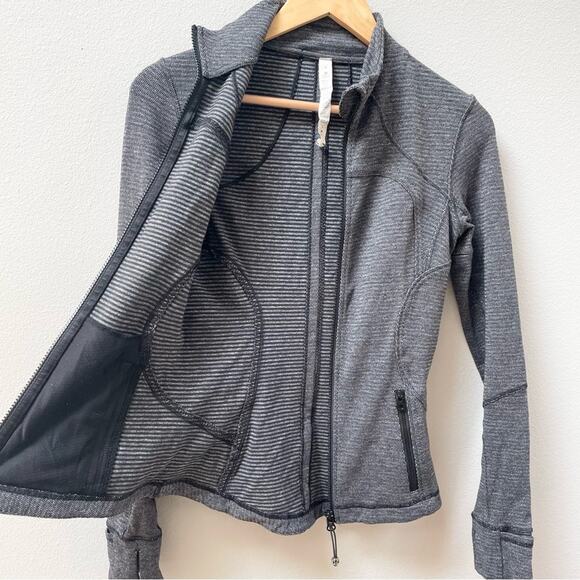 Lululemon Forme Jacket II Gray Deep Coal Pique Grey Textured Women's 4 $118 - Picture 6 of 11